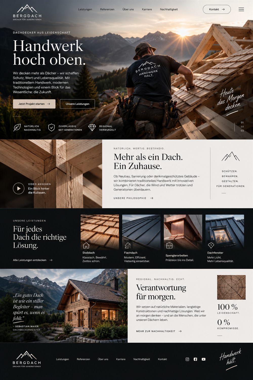 Dachdecker: Handwerk hoch oben